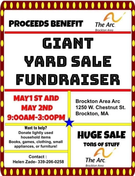 Yard Sale Fundraiser to Benefit Brockton Area ARC WATD 95.9 FM
